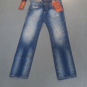 Mens denim relax straight leg jeans